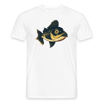 Fish pike perch angler - Men's T-Shirt - white - Front - AI Model Male 178 dark (178cm)