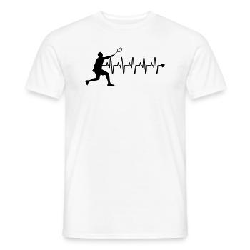 Badminton - Men's T-Shirt - white - Front - AI Model Male 178 dark (178cm)