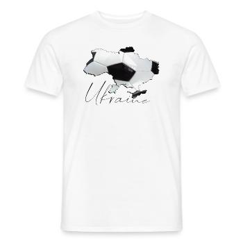 Ukraine Map Framed Real Football EN - Men's T-Shirt - white - Front - AI Model Male 178 dark (178cm)