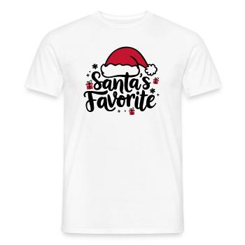 Le chapeau de Père Noël préféré du Père Noël - T-shirt homme - blanc - Devant - AI Model Male 178 dark (178cm)
