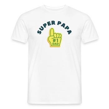 Super-Papa - Männer T-Shirt - Weiß - Vorne - AI Model Male 178 dark (178cm)