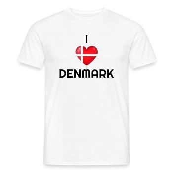 Danemark, pays du Danemark, drapeau du Danemark, Danemark - T-shirt homme - blanc - Devant - AI Model Male 178 dark (178cm)