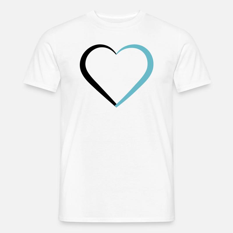 Herz - Männer T-Shirt - Weiß