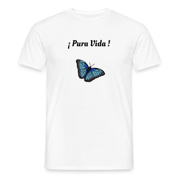 Pura Vida - Butterfly - Men's T-Shirt - white - Front - AI Model Male 178 dark (178cm)