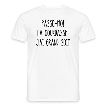 passe-moi la gourdasse j'ai grand soif - T-shirt homme - blanc - Devant - AI Model Male 178 dark (178cm)