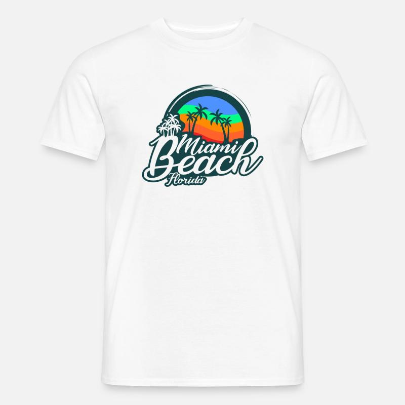 Miami Beach Florida - Männer T-Shirt - Weiß