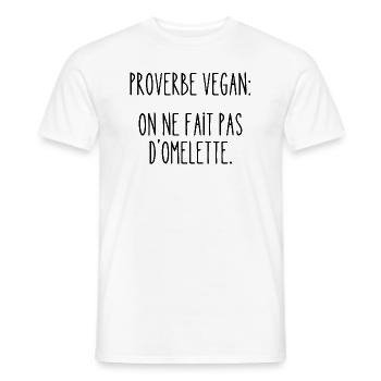 proverbe vegan - T-shirt homme - blanc - Devant - AI Model Male 178 dark (178cm)