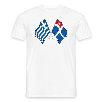 Flagge von Griechenland und Flagge Insel Kreta gekreuzt - Männer T-Shirt - Weiß - Vorne - AI Model Male 178 dark (178cm)