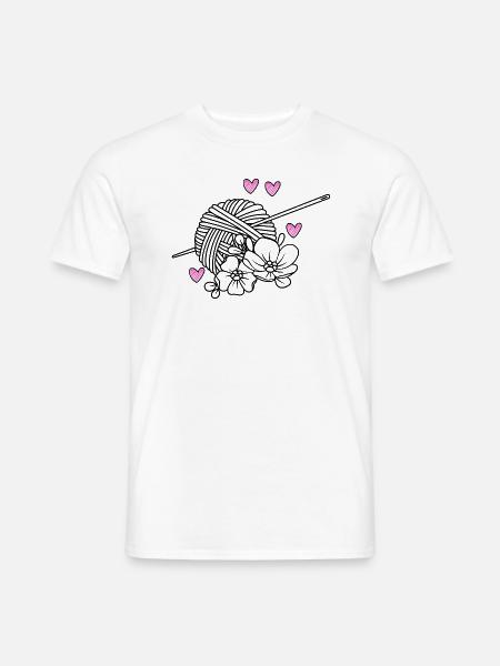 Stricken Stricken Häkeln Stricker - Männer T-Shirt - Weiß