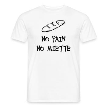 No Pain No Miette - T-shirt homme - blanc - Devant - AI Model Male 178 dark (178cm)