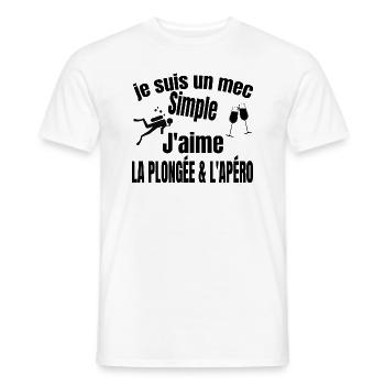 plongée et apéro - T-shirt homme - blanc - Devant - AI Model Male 178 dark (178cm)