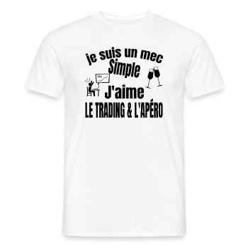 trading et apéro - T-shirt homme - blanc - Devant - AI Model Male 178 dark (178cm)
