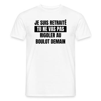 JE SUIS RETRAITÉ - T-shirt homme - blanc - Devant - AI Model Male 178 dark (178cm)