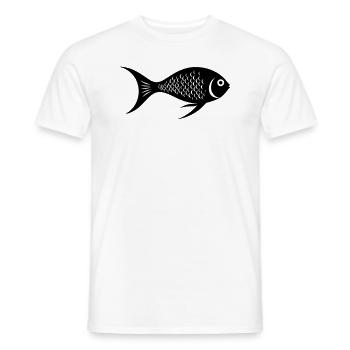 Süßer Fisch schwimmt im Meer - Illustration - Männer T-Shirt - Weiß - Vorne - AI Model Male 178 dark (178cm)