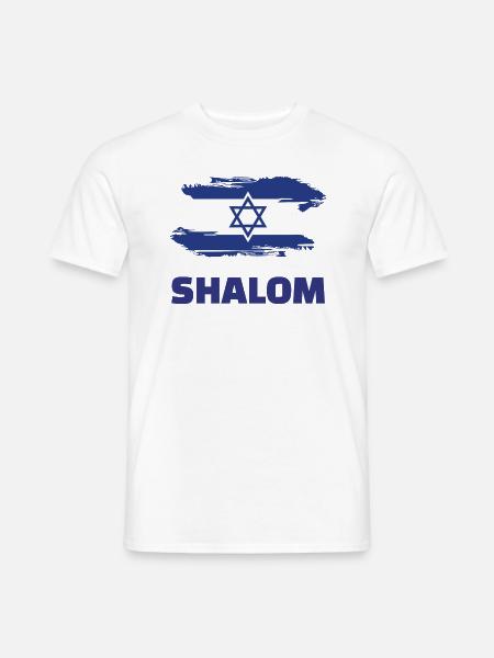 Shalom Israel Flagge Davidstern - Männer T-Shirt - Weiß