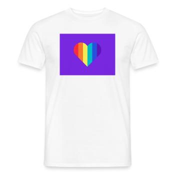 PRIDE Herz Regenbogen - Männer T-Shirt - Weiß - Vorne - AI Model Male 178 dark (178cm)