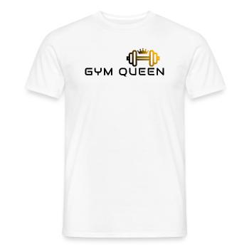 GYM QUEEN - Gym Motivation and Fitness Designs - Men's T-Shirt - white - Front - AI Model Male 178 dark (178cm)