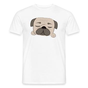 Sleeping Pug Dog Funny Dog Owners - Men's T-Shirt - white - Front - AI Model Male 178 dark (178cm)