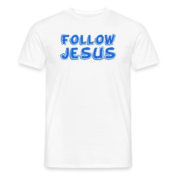 Suivre Jésus - T-shirt homme - blanc - Devant - AI Model Male 178 dark (178cm)