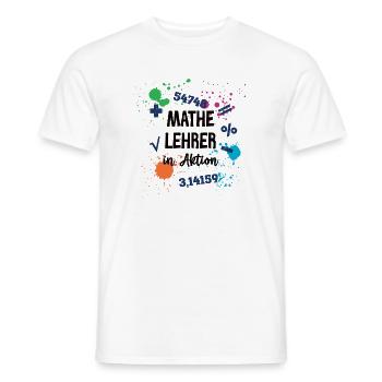 Mathelehrer in Aktion Mathe-Lehrer Mathematik Math - Männer T-Shirt - Weiß - Vorne - AI Model Male 178 dark (178cm)