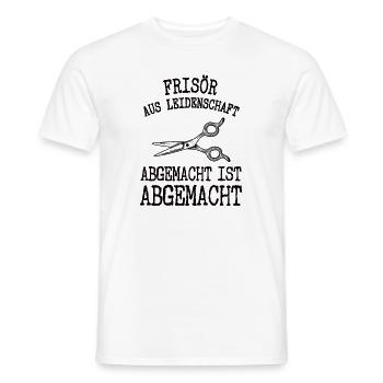 Frisör Aus Leidenschaft Friseurin Meister Friseur - Männer T-Shirt - Weiß - Vorne - AI Model Male 178 dark (178cm)