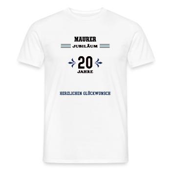Maurer 20 Jahre Jubiläum zwanzig jähriges Jubi - Männer T-Shirt - Weiß - Vorne - AI Model Male 178 dark (178cm)
