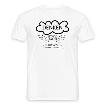Denken ist wie googeln - nur krasser - Männer T-Shirt - Weiß - Vorne - AI Model Male 178 dark (178cm)