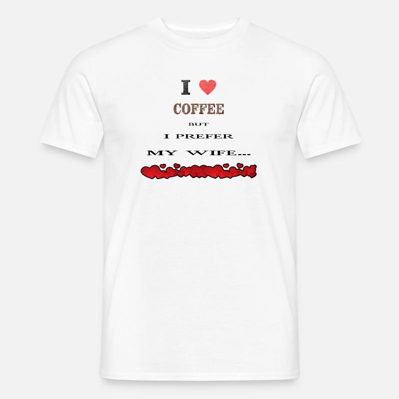 Ich liebe Kaffee - Männer T-Shirt - Weiß