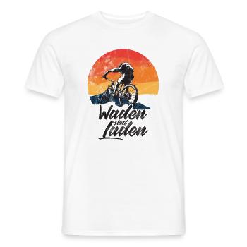Waden statt Laden Fahrrad E-Bike Radtrikot - Männer T-Shirt - Weiß - Vorne - AI Model Male 178 dark (178cm)