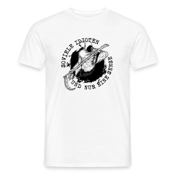 Soviele Idioten und nur eine Sense Sensenmann - Männer T-Shirt - Weiß - Vorne - AI Model Male 178 dark (178cm)