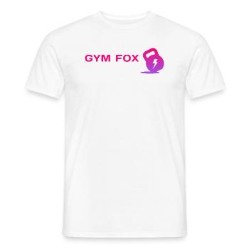 GYM FOX - Motivating Gym and Fitness Designs - Men's T-Shirt - white - Front - AI Model Male 178 dark (178cm)