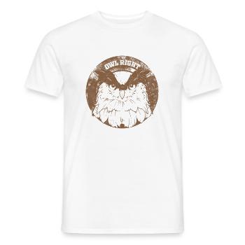 Owl Right Alright Eule Wortspiel - Männer T-Shirt - Weiß - Vorne - AI Model Male 178 dark (178cm)