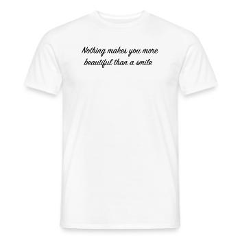 Nothing makes you more beautiful than a smile - Men's T-Shirt - white - Front - AI Model Male 178 dark (178cm)