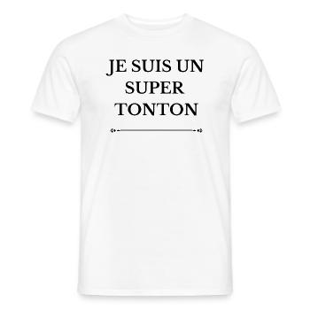 Je suis un super tonton - T-shirt homme - blanc - Devant - AI Model Male 178 dark (178cm)