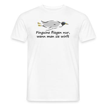 Pinguine fliegen nur wenn man sie wirft - Männer T-Shirt - Weiß - Vorne - AI Model Male 178 dark (178cm)