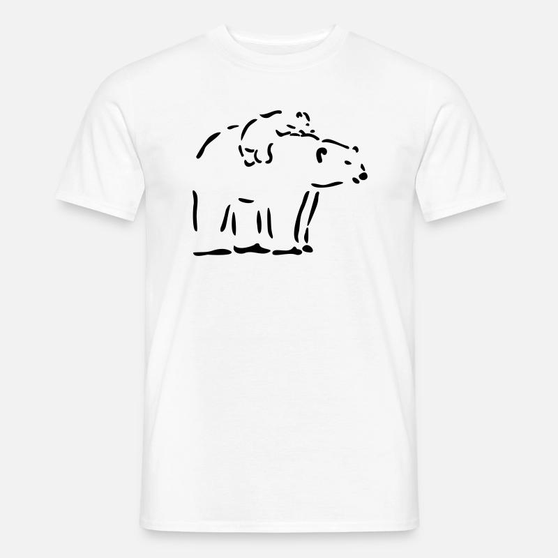 Eisbär mit jungem Eisbär - Männer T-Shirt - Weiß
