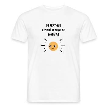 Je pratique régulièrement le boudisme - T-shirt homme - blanc - Devant - AI Model Male 178 dark (178cm)