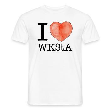 I love WKStA - Männer T-Shirt - Weiß - Vorne - AI Model Male 178 dark (178cm)