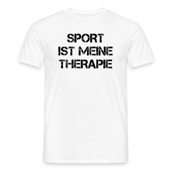 Sport Ist Meine Therapie - Männer T-Shirt - Weiß - Vorne - AI Model Male 178 dark (178cm)