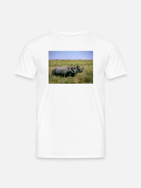 Spitzmaul-Nashörner Kenya - Männer T-Shirt - Weiß