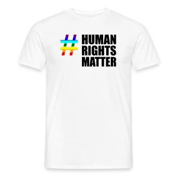 Menschenrechte human rights matter regenbogen - Männer T-Shirt - Weiß - Vorne - AI Model Male 178 dark (178cm)
