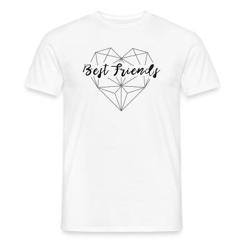 Best Friends Herz geometrisch - Männer T-Shirt - Weiß - Vorne - AI Model Male 178 dark (178cm)