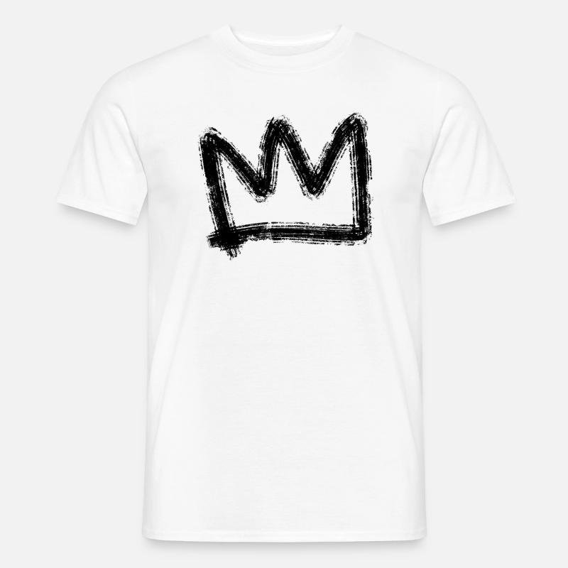 Krone schwarz Graffiti - Männer T-Shirt - Weiß