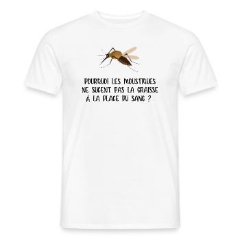 pourquoi les moustiques ne sucent pas la graisse - T-shirt homme - blanc - Devant - AI Model Male 178 dark (178cm)