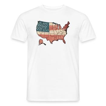 United States - Men's T-Shirt - white - Front - AI Model Male 178 dark (178cm)