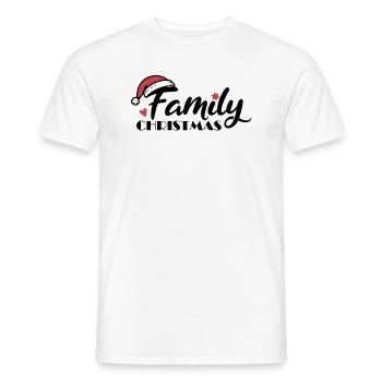 Family Christmas Font - Men's T-Shirt - white - Front - AI Model Male 178 dark (178cm)
