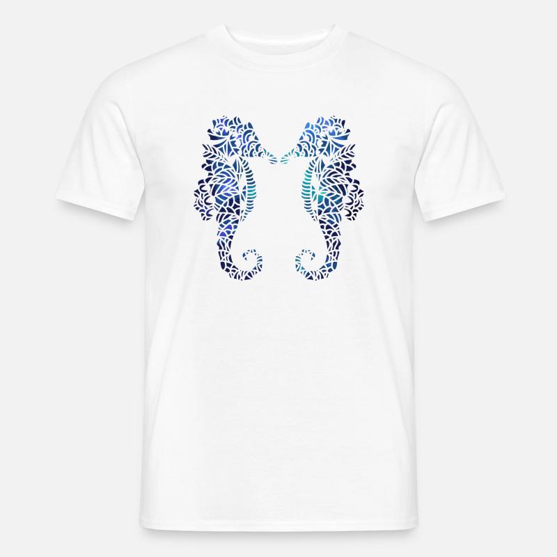 Seepferdchen - Männer T-Shirt - Weiß