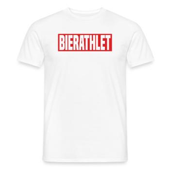 Bierathlet Lustiger Kreisliga Bier Spruch - Männer T-Shirt - Weiß - Vorne - AI Model Male 178 dark (178cm)