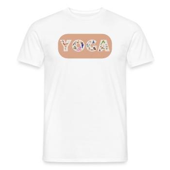 Yoga Schriftzug - Männer T-Shirt - Weiß - Vorne - AI Model Male 178 dark (178cm)