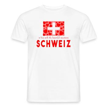 Schweiz Herzen - Männer T-Shirt - Weiß - Vorne - AI Model Male 178 dark (178cm)
